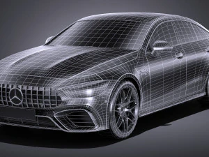 Mercedes AMG GT63 2019 lowpoly 3D Model