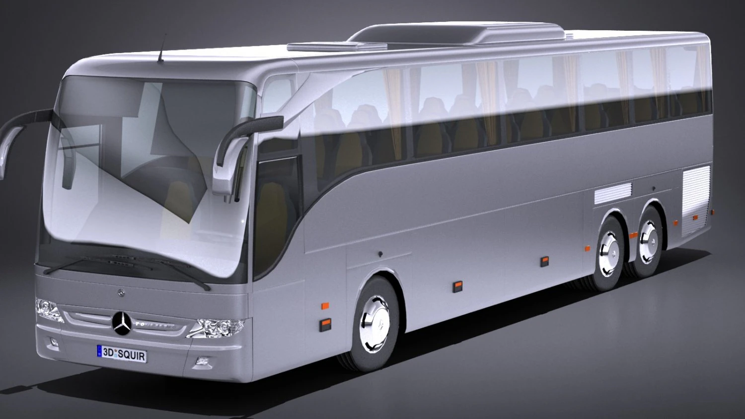 Mercedes-Benz Tourismo 2013 lowpoly 3D Model .c4d .max .obj .3ds .fbx .stl .blend 