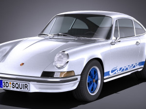 Porsche 911 Carrera RS 1973 lowpoly 3D Model