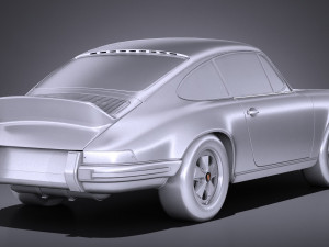 Porsche 911 Carrera RS 1973 lowpoly Modelo 3D
