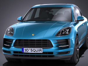 Porsche Macan 2019 Lowpoly Modello 3D