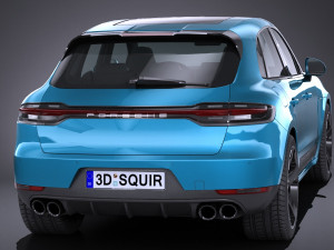 Porsche Macan 2019 Lowpoly Modello 3D