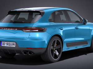 Porsche Macan 2019 Lowpoly Modello 3D