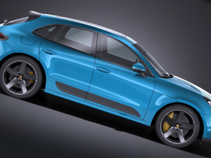 Porsche Macan 2019 Lowpoly Modello 3D