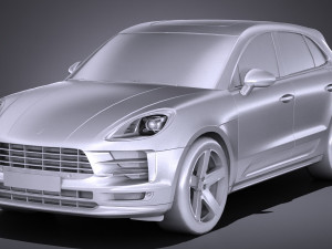 Porsche Macan 2019 Lowpoly Modello 3D