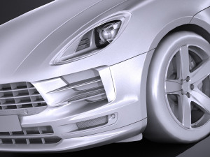 Porsche Macan 2019 Lowpoly Modello 3D