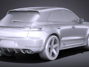Porsche Macan 2019 Lowpoly Modello 3D