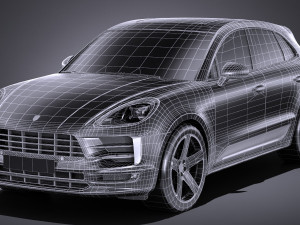Porsche Macan 2019 Lowpoly Modello 3D
