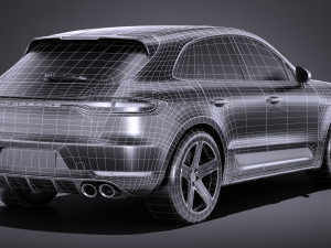 Porsche Macan 2019 Lowpoly Modello 3D