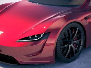Tesla Roadster 2020 lowpoly 3D Model
