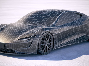 Tesla Roadster 2020 lowpoly 3D Model