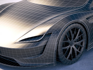 Tesla Roadster 2020 lowpoly 3D Model