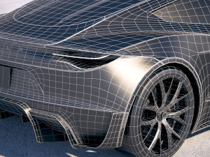 Tesla Roadster 2020 lowpoly 3D Model