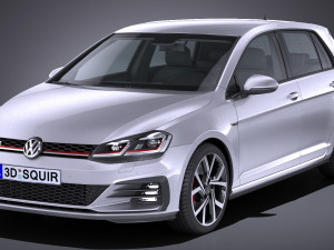 Volkswagen Golf GTI 5-door 2018 lowpoly 3D 模型