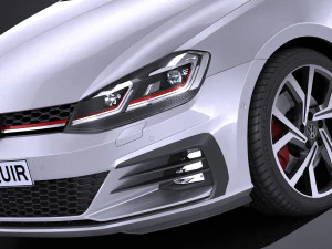 Volkswagen Golf GTI 5-door 2018 lowpoly 3D Model