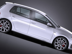 Volkswagen Golf GTI 5-door 2018 lowpoly 3D Model