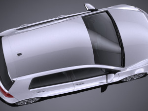 Volkswagen Golf GTI 5-door 2018 lowpoly 3D Model