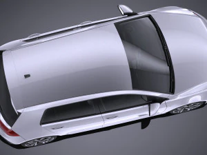 Volkswagen Golf GTI 5-door 2018 lowpoly 3D Model