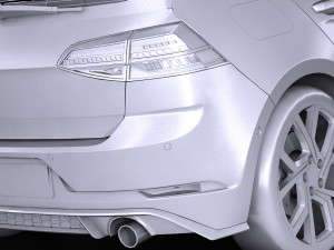 Volkswagen Golf GTI 5-door 2018 lowpoly 3D Model