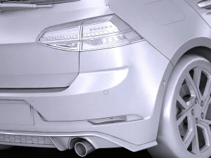 Volkswagen Golf GTI 5-door 2018 lowpoly 3D Model