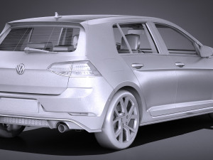 Volkswagen Golf GTI 5-door 2018 lowpoly 3D Model