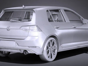 Volkswagen Golf GTI 5-door 2018 lowpoly 3D Model