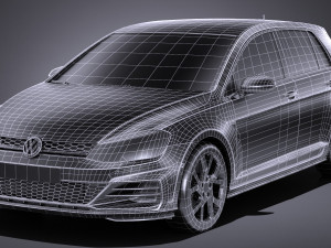 Volkswagen Golf GTI 5-door 2018 lowpoly 3D Model