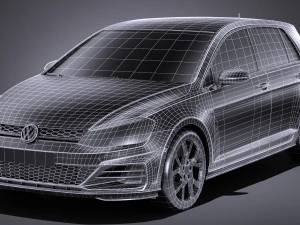 Volkswagen Golf GTI 5-door 2018 lowpoly 3D Model