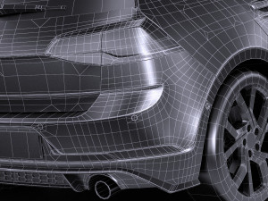 Volkswagen Golf GTI 5-door 2018 lowpoly 3D Model