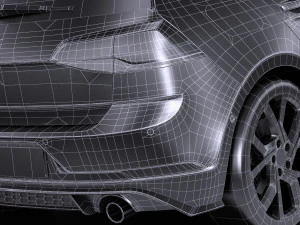 Volkswagen Golf GTI 5-door 2018 lowpoly 3D Model