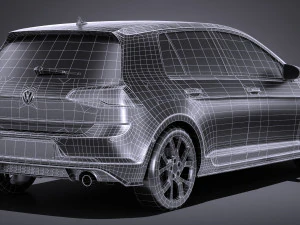 Volkswagen Golf GTI 5-door 2018 lowpoly 3D Model