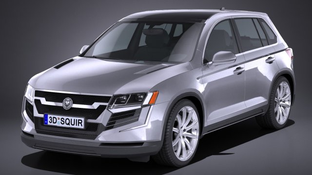 Generic SUV Crossover 2017 Lowpoly Model 3D .c4d .max .obj .3ds .fbx .stl .blend