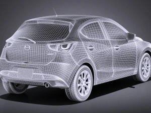 Mazda 2 2017 vray 3D Model