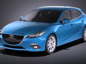 Mazda 3 Hatchback 2016 vray 3Dモデル