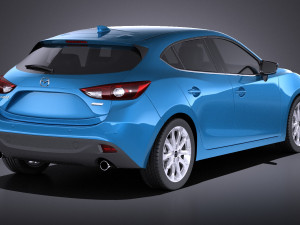 Mazda 3 Hatchback 2016 vray Modelo 3D