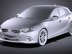Mazda 3 Hatchback 2016 vray Modelo 3D