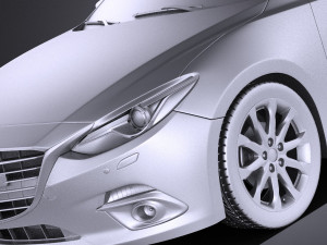 Mazda 3 Hatchback 2016 vray Modelo 3D