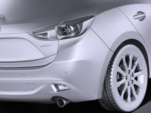 Mazda 3 Hatchback 2016 vray Modelo 3D