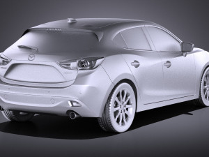 Mazda 3 Hatchback 2016 vray Modelo 3D