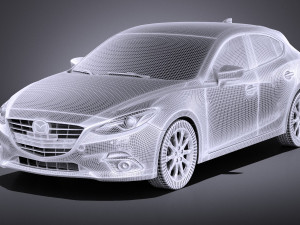 Mazda 3 Hatchback 2016 vray Modelo 3D