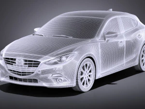 Mazda 3 Hatchback 2016 vray 3D Model