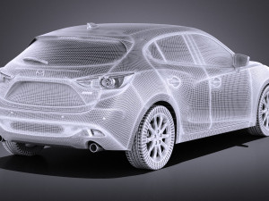 Mazda 3 Hatchback 2016 vray Modelo 3D