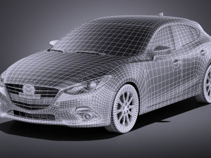 Mazda 3 Hatchback 2016 vray Modelo 3D