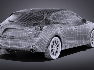 Mazda 3 Hatchback 2016 vray Modelo 3D