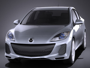 Mazda 3 Sedan 2013 vray Model 3D