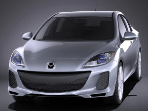 Mazda 3 Sedan 2013 vray 3D Model