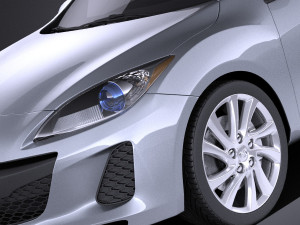 Mazda 3 Sedan 2013 vray Model 3D