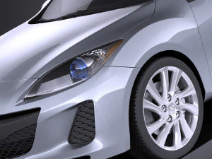 Mazda 3 Sedan 2013 vray 3D Model