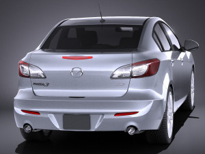 Mazda 3 Sedan 2013 vray Model 3D
