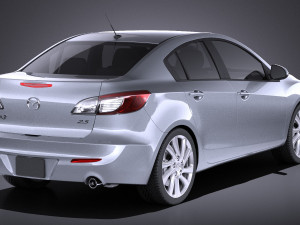 Mazda 3 Sedan 2013 vray Model 3D